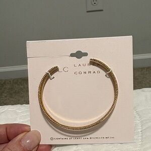 LC Lauren Conrad Gold Braided Cuff Bracelet